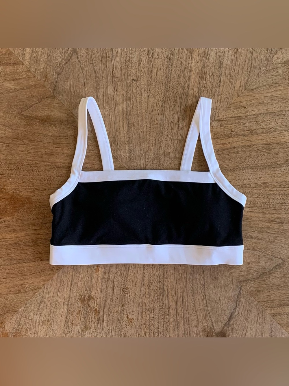 AErie Black / White Color Block Bra